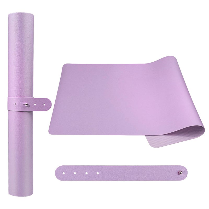 Subay Nail Table Mat, (MAT ONLY) Nail Arm Rest Mat for Nail Tech, Soft Microfiber PU Leather Nail Art Mat for Manicure Hand Rest, Foldable Nail Desk Pad Nail Tech Must Haves for Hand Stand Pillow - Purple - Image 1